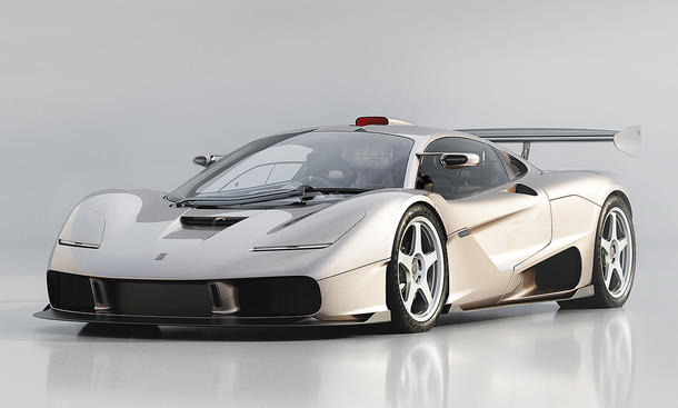 Blick von schräg vorne auf den Supersportler Gordon Murray S1 LM (2025).