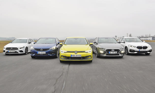 Mercedes A-Klasse/Opel Astra/VW Golf/Hyundai i30/BMW 1er