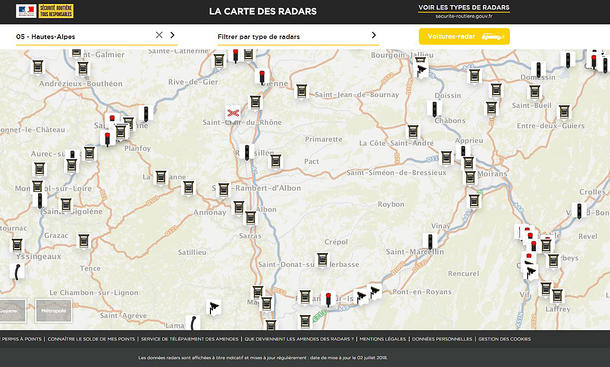 Radarfallen in Frankreich: Karte veröffentlicht