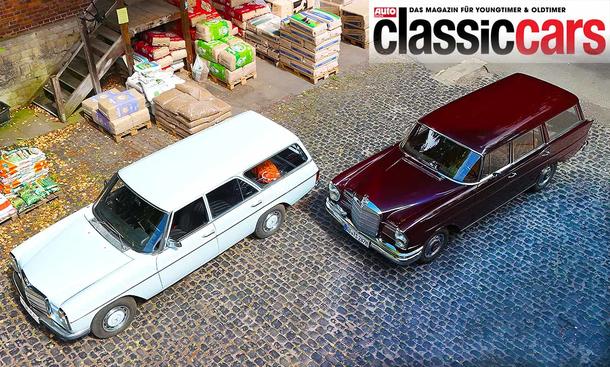 Mercedes 240 D Estate/Mercedes 230 S Universal statisch von schräg oben fotografiert.