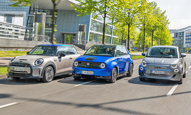 Fiat 500 Elektro/Honda e/Mini Cooper SE: Test