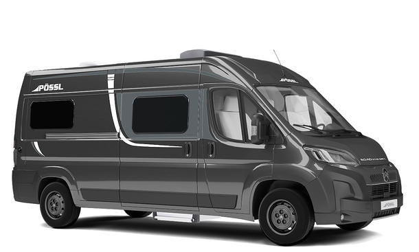 Das Studiofoto zeigt den Pössl Roadstar 600 L (2025) von schräg seitlich.