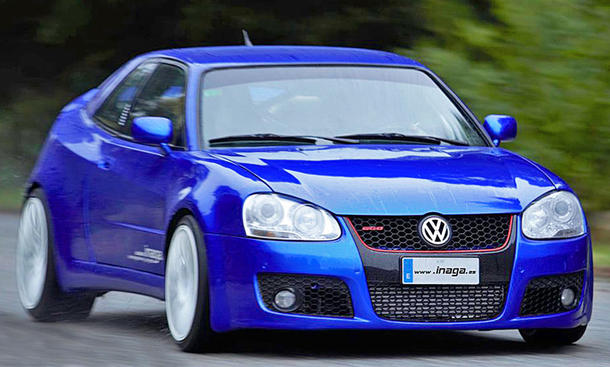 Der VW Corrado von Inaga fahrend von vorne.
