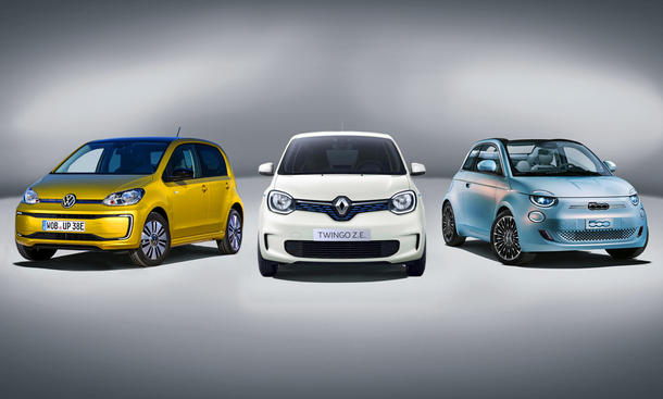 Fiat 500/Renault Twingo Z.E./VW e-Up