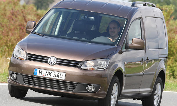 VW Caddy 1.6 TDI Blue Motion TechnologyDer TDI hat mit dem schweren Caddy Mühe... VW Caddy 1.6 TDI Blue Motion Technology im Vergleichstest