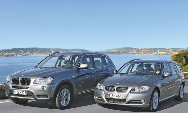 BMW X3 und BMW 320d Touring mit einem Preisunterschied von 3.450 Euro 