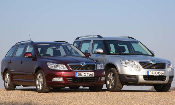 Bilder Vergleich Skoda Yeti Skoda Octavia Heck