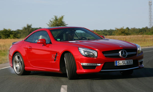 Bilder Mercedes SL 63 AMG Megavergleich 2012 Fahraufnahme Front