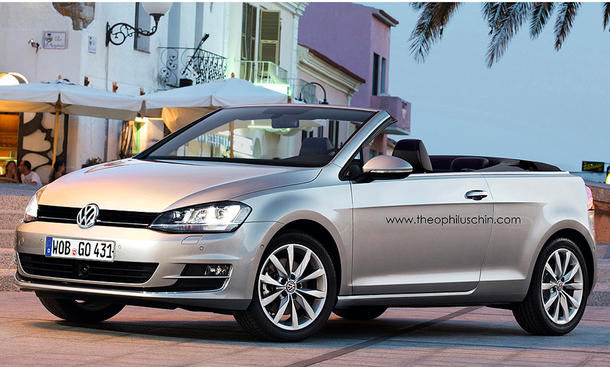 VW Golf VII Cabrio 2015 Entwurf Foto Photoshop Kompakt-Cabrio