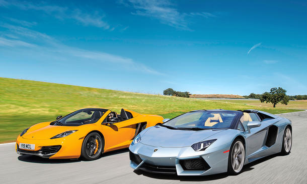Vergleich Lamborghini Aventador Roadster Und Mclaren Mp4