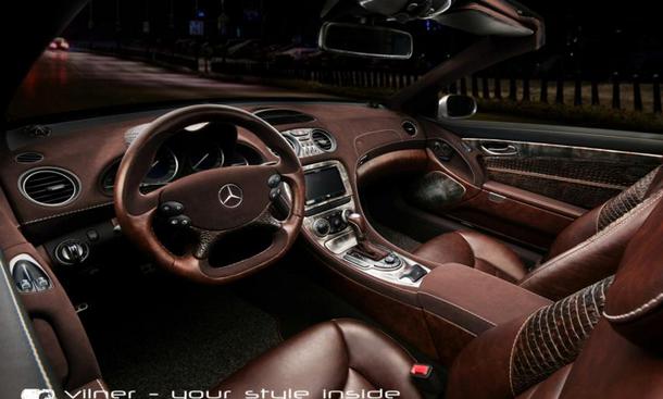 Mercede SL R230 Tuning Vilner Innenraum Leder-Interieur Krokodil