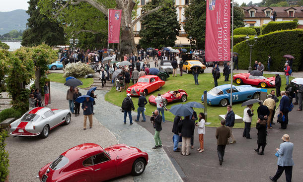 Concorso d'Eleganza Villa d'Este 2013 - Beim großen Design-Wettbewerb Concorso d'Eleganza im Garten der Villa d'Este... Concorso dEleganza Villa dEste 2013 Design Fest Oldtimer Treffen Bugatti 57SC Atlantic