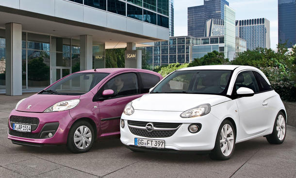 Vergleich Opel Adam Vs Peugeot 107 Bilder Und Technische Daten