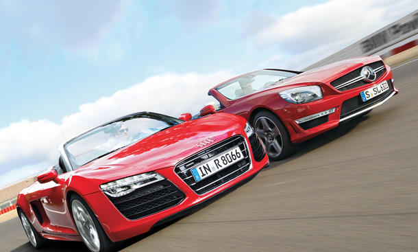 Audi R8 V10 Spyder Mercedes SL 63 AMG Bilder technische Daten Markenvergleich