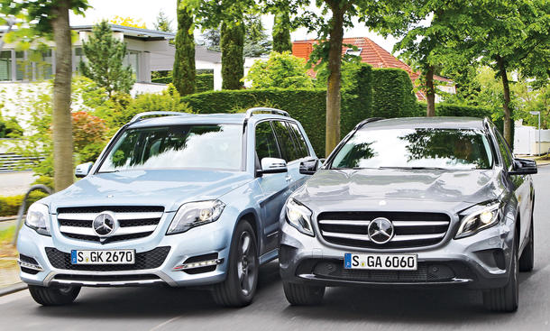 Mercedes GLA 250 4matic GLK 250 4matic Vergleich SUV Offroader Bilder