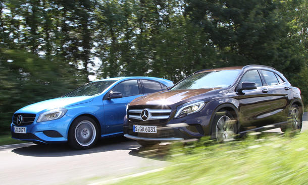 Mercedes A 200 GLA 200 Vergleich Bilder technische Daten Kompaktklasse 