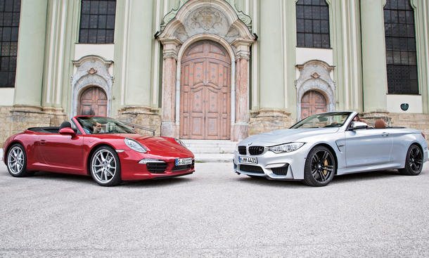Bmw M4 Cabrio Vergleich Mit Dem Porsche 911 Carrera Cabrio