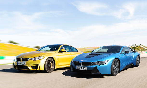 BMW i8 BMW M4 2014 Sportwagen Vergleichstest