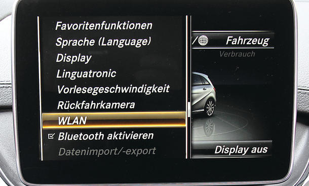 Mercedes B 200 CDI 4Matic 2014 Facelift Test Fahrbericht Display WLAN Hotspot