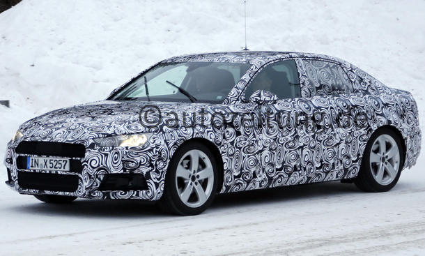 Audi A4 2015 - m verschneiten Norden absolviert der neue Audi A4 finale Testfahrten. Die Weltpremiere ist für die Frankfurter IAA 2015 terminiert - carparazzi Audi A4 2015 IAA Erlkoenig Mittelklasse Limousine 2016 Neuheiten Prototyp