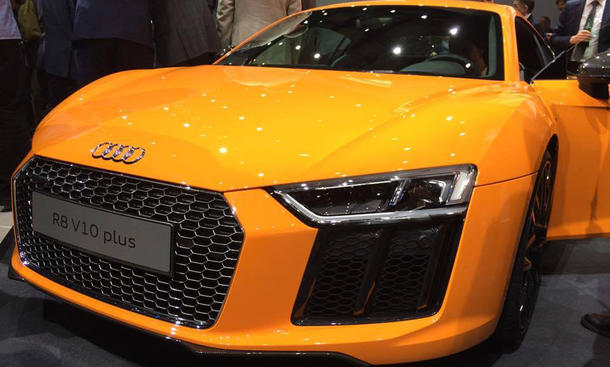 Audi R8 2015 V10 plus Autosalon Genf Supersportler Live-Bilder Informationen Premiere Neuheiten