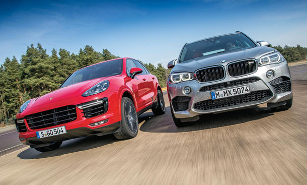 BMW X5 M Porsche Cayenne Turbo S SUV Sportler Vergleichstest