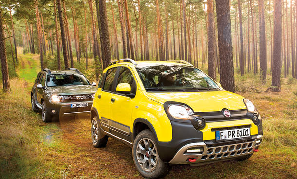 Fiat Panda 4x4 Cross Dacia Duster Klein-SUV Vergleichstest Allrad Diesel