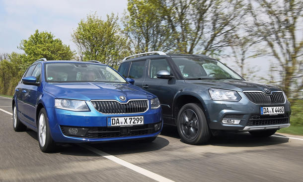 Skoda Octavia Combi Skoda Yeti Kombi SUV Konzept-Vergeich Test