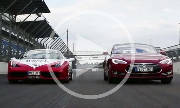 Ferrari 458 Speciale vs. Tesla Model S P85d Ferrari 458 Speciale vs. Tesla Model S P85d