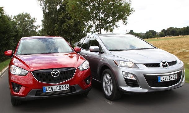 Mazda CX-5 2-2 Skyactiv CX-7 2-2 MZR-CD AWD Allrad Vergleichstest SUV Bilder technische Daten