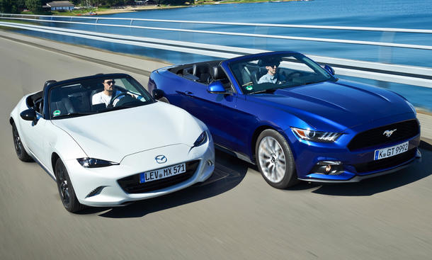 Ford Mustang Cabrio Mazda MX-5 Vergleich