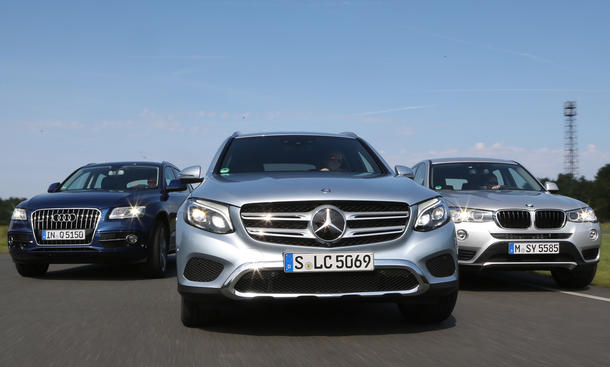 Mercedes GLC Audi Q5 BMW X3 SUV Vergleichstest