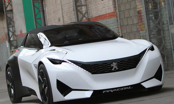 Peugeot Fractal - Kein Scherz: Dieser Star der IAA 2015 (17. bis 27. September) stammt zu großen Teilen aus dem 3D-Drucker! Peugeot Fractal 2015 IAA 3D-Drucker Kleinwagen