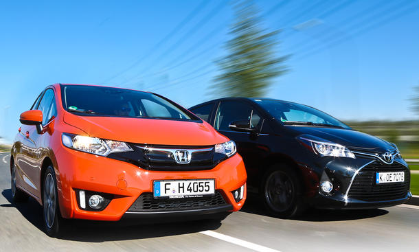 Honda Jazz und Toyota Yaris im Vergleichstest