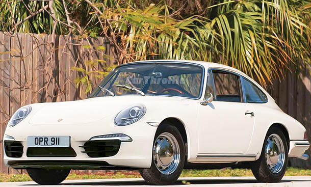 Porsche 911 "Urmodell" mit der Front des Porsche 911 991