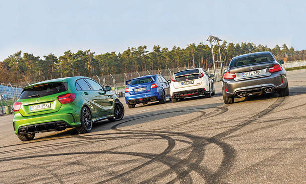 A 45 AMG, M2, WRX STI und Type R in Hockenheim