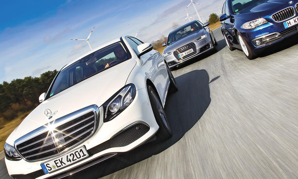 Mercedes E-Klasse vs. Audi A6 und BMW 5er