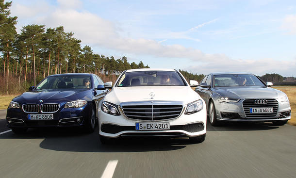 Mercedes E-Klasse vs. Audi A6 und BMW 5er