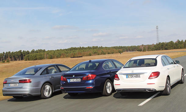 Mercedes E-Klasse vs. Audi A6 und BMW 5er