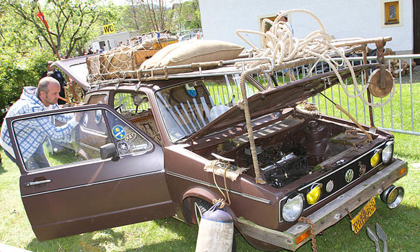 VW Golf 1 mit viel Holz auf dem GTI-Treffen 2016