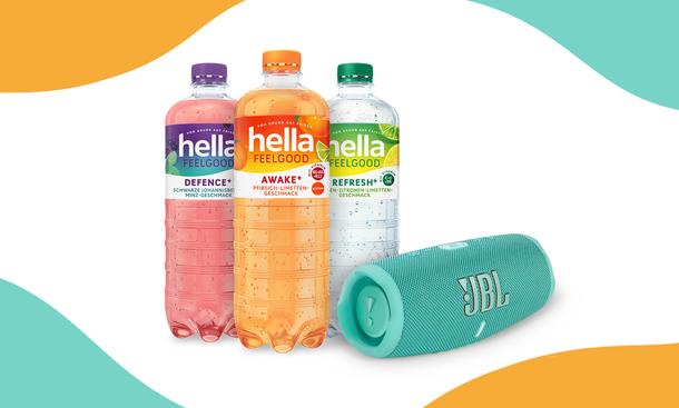 FEELGOOD-Pakete mit hella zu gewinnen! - hella Mineralbrunnen, JBL FEELGOOD-Pakete mit hella zu gewinnen!